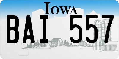 IA license plate BAI557