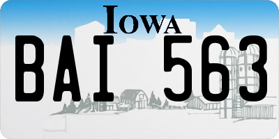IA license plate BAI563