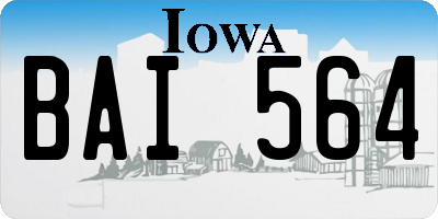 IA license plate BAI564