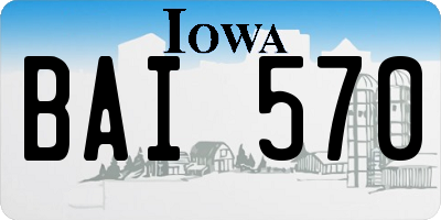 IA license plate BAI570