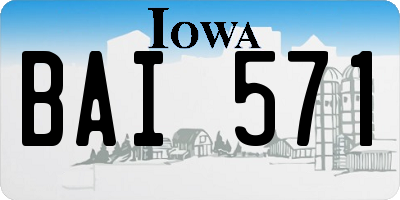 IA license plate BAI571