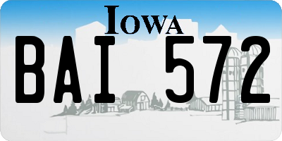IA license plate BAI572