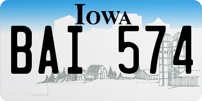 IA license plate BAI574