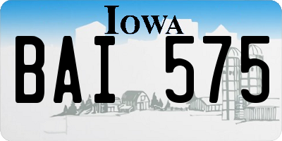 IA license plate BAI575