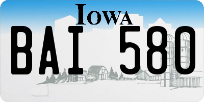 IA license plate BAI580