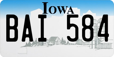 IA license plate BAI584