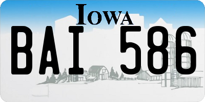 IA license plate BAI586
