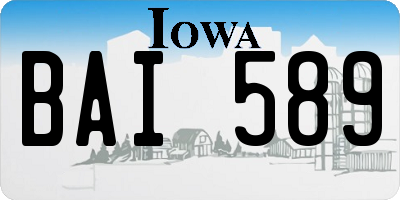 IA license plate BAI589