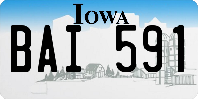 IA license plate BAI591