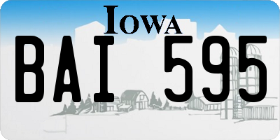 IA license plate BAI595