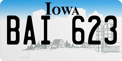 IA license plate BAI623