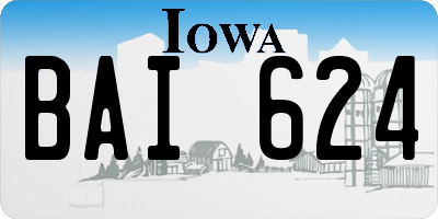 IA license plate BAI624