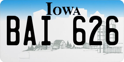 IA license plate BAI626