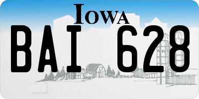IA license plate BAI628
