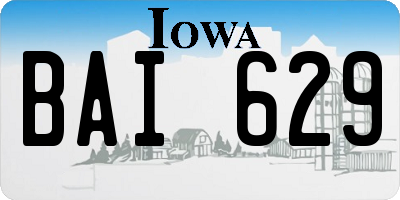 IA license plate BAI629