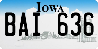 IA license plate BAI636