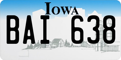 IA license plate BAI638