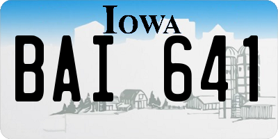 IA license plate BAI641