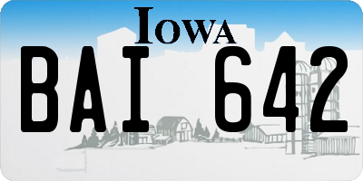 IA license plate BAI642