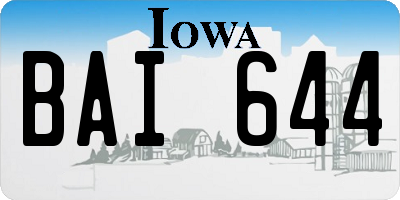 IA license plate BAI644