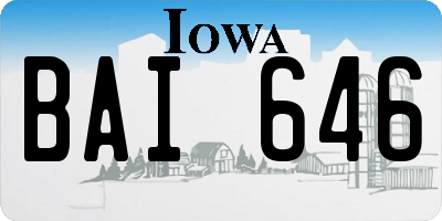IA license plate BAI646