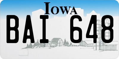 IA license plate BAI648