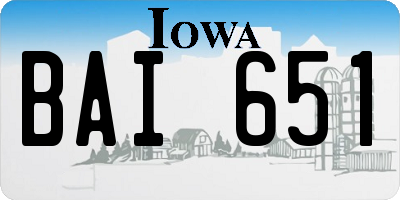 IA license plate BAI651