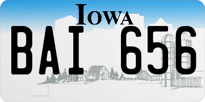IA license plate BAI656