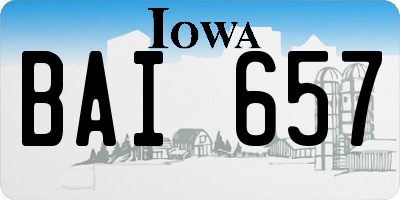 IA license plate BAI657
