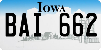 IA license plate BAI662