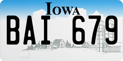 IA license plate BAI679