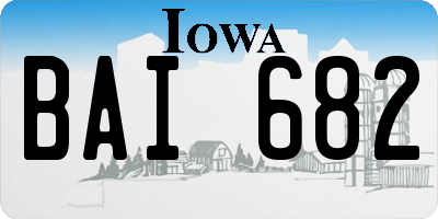 IA license plate BAI682