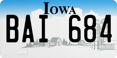 IA license plate BAI684