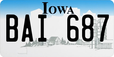 IA license plate BAI687