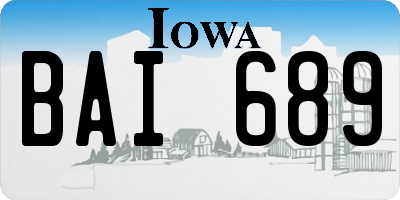 IA license plate BAI689