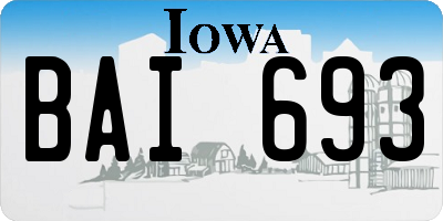 IA license plate BAI693