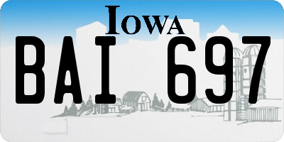 IA license plate BAI697
