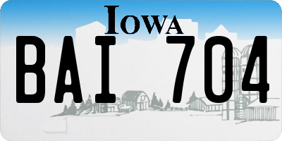 IA license plate BAI704