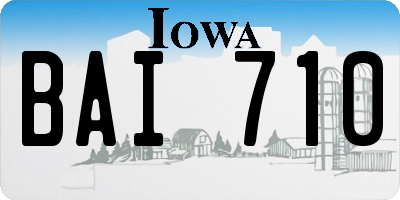 IA license plate BAI710