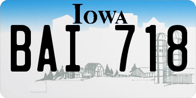 IA license plate BAI718