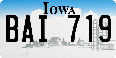 IA license plate BAI719