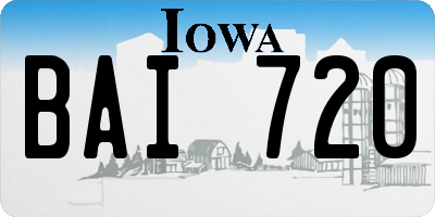 IA license plate BAI720