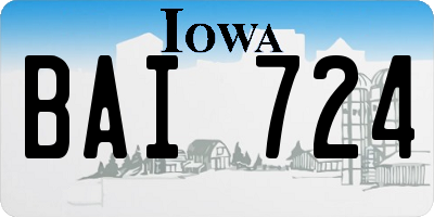 IA license plate BAI724