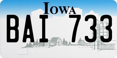 IA license plate BAI733