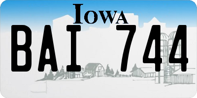 IA license plate BAI744