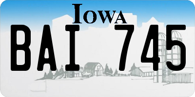 IA license plate BAI745