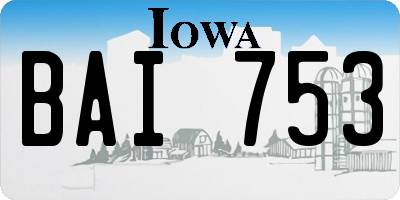 IA license plate BAI753
