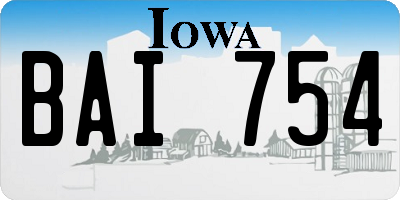 IA license plate BAI754
