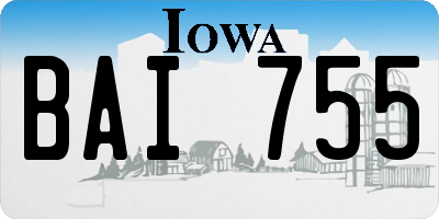 IA license plate BAI755