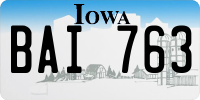 IA license plate BAI763